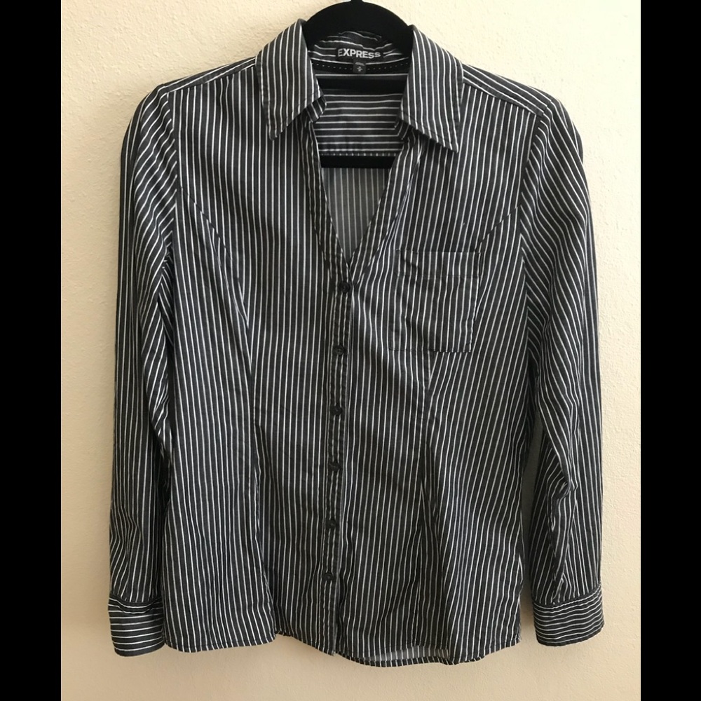 Express Pinstriped Dress Shirt